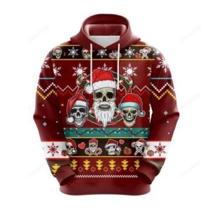 Skull Christmas 3D All Over Print Hoodie