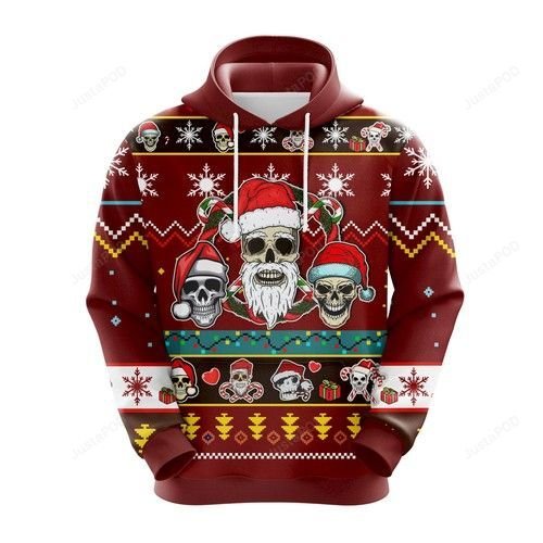 Skull Christmas 3D All Over Print Hoodie Skull Christmas 3D All Over Print Hoodie