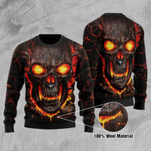 Skull Lava Light Ugly Christmas Sweater