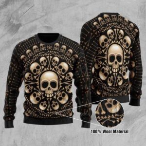 Skull Pattern Ugly Christmas Sweater