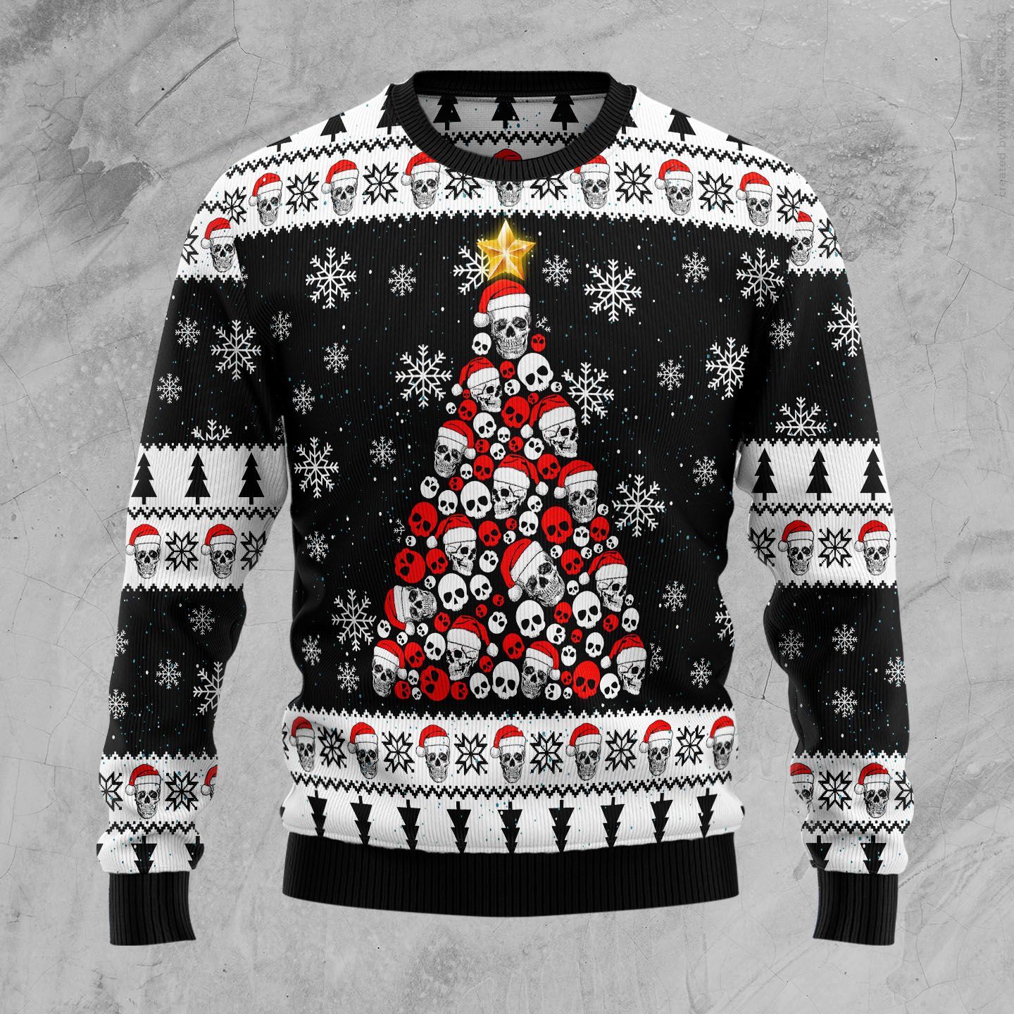 Skull Pine Tree Ugly Christmas Sweater Skull Pine Tree Ugly Christmas Sweater