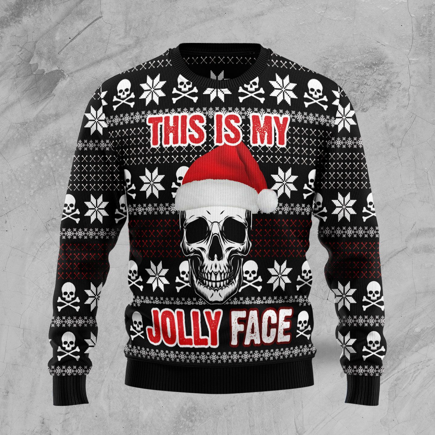 Skull This Is My Jolly Face For Unisex Ugly Christmas Sweater Skull This Is My Jolly Face For Unisex Ugly Christmas Sweater