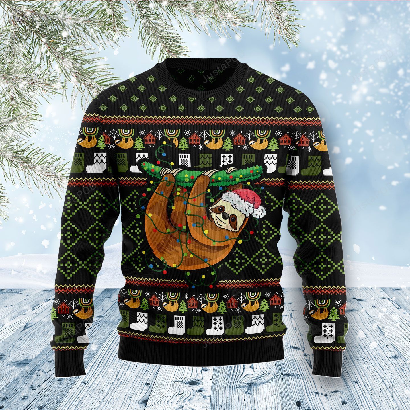 Sloth Light Ugly Christmas Sweater Sloth Light Ugly Christmas Sweater