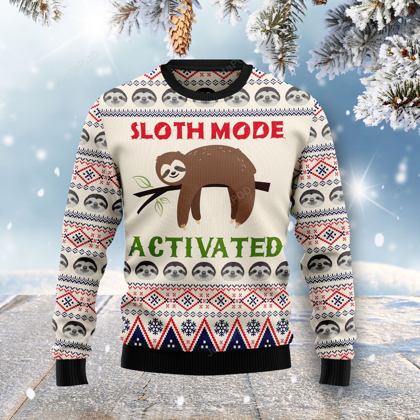 Sloth Mode Activated Ugly Christmas Sweater Sloth Mode Activated Ugly Christmas Sweater