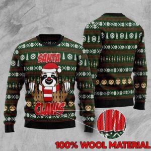 Sloth Santa Ugly Christmas Sweater