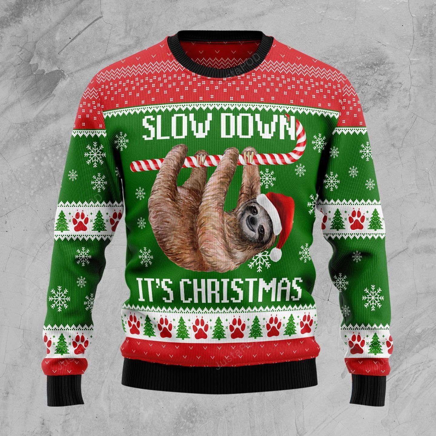 Sloth Slow Down Ugly Christmas Sweater Sloth Slow Down Ugly Christmas Sweater