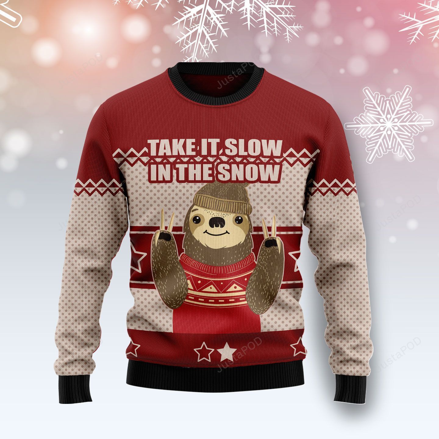 Sloth Take It Slow In The Snow Ugly Christmas Sweater Sloth Take It Slow In The Snow Ugly Christmas Sweater