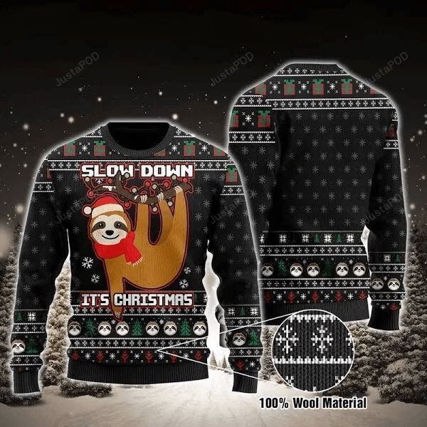 Slow Down But Its Christmas Sloth Ugly Christmas Sweater Slow Down But Its Christmas Sloth Ugly Christmas Sweater