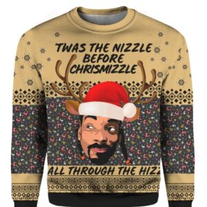 Snoop Dogg Twas The Nizzle Before Chrismizzle Ugly Christmas Sweater