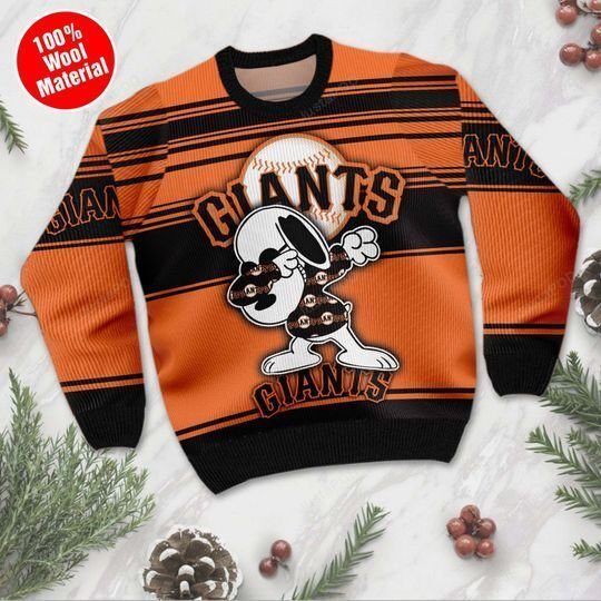 Snoopy And Charlie Brown San Francisco Giants Ugly Christmas Sweater Snoopy And Charlie Brown San Francisco Giants Ugly Christmas Sweater