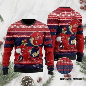 Snoopy And Charlie Brown St Louis Cardinals For Fans Ugly Christmas Sweater