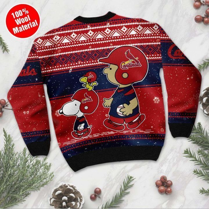 Snoopy And Charlie Brown St Louis Cardinals Ugly Christmas Sweater Snoopy And Charlie Brown St Louis Cardinals Ugly Christmas Sweater