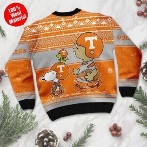 Snoopy And Charlie Brown Tennessee Volunteers Ugly Christmas Sweater