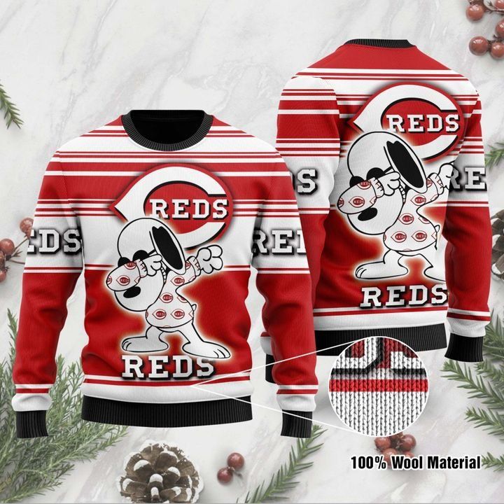 Snoopy Cincinnati Reds For Baseball For Fans Ugly Christmas Sweater Snoopy Cincinnati Reds For Baseball For Fans Ugly Christmas Sweater