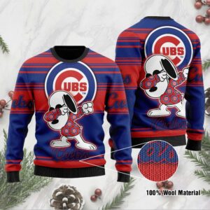 Snoopy Love Chicago Cubs For Baseball-MLB FansSweater Ugly Christmas Sweater