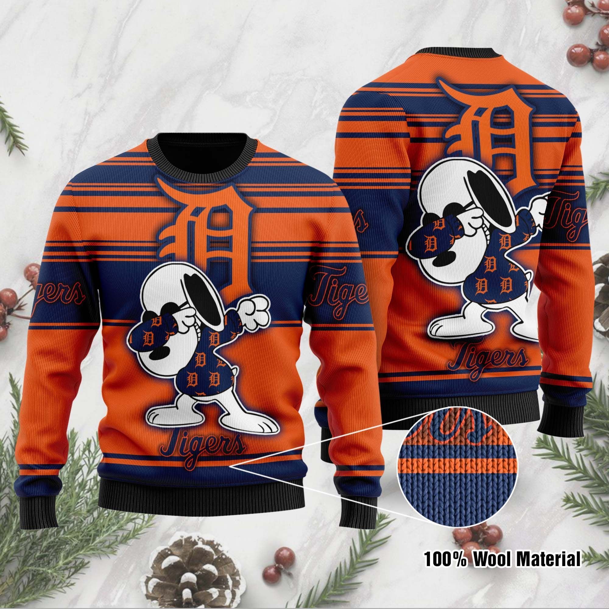 Snoopy Love Detroit Tigers For Baseball-MLB FansSweater Ugly Christmas Sweater Snoopy Love Detroit Tigers For Baseball-MLB FansSweater Ugly Christmas Sweater