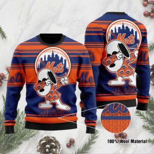 Snoopy Love New York Mets For Baseball-MLB FansSweater Ugly Christmas Sweater