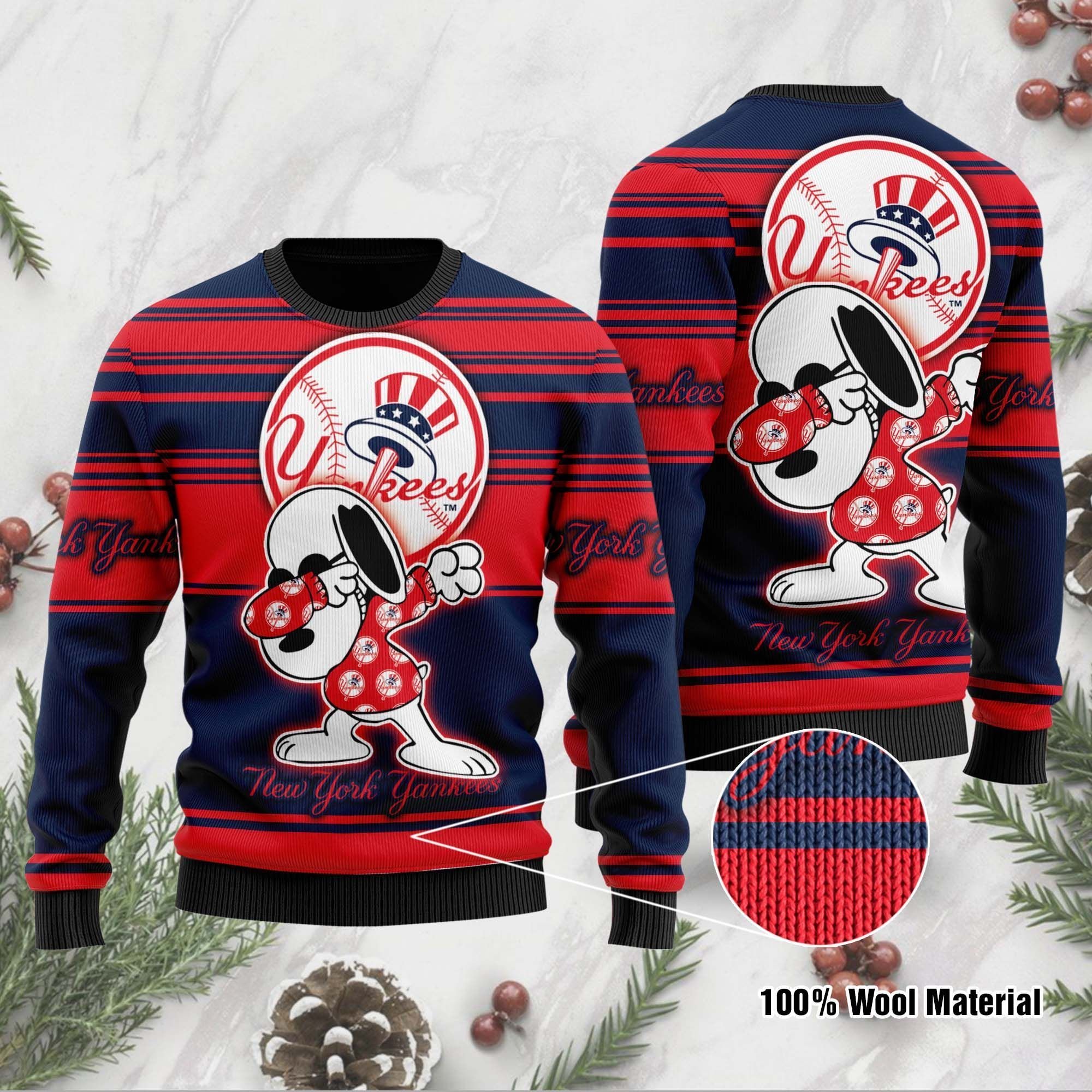 Snoopy Love New York Yankees For Baseball-MLB FansSweater Ugly Christmas Sweater Snoopy Love New York Yankees For Baseball-MLB FansSweater Ugly Christmas Sweater