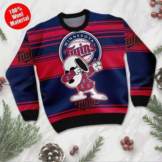 Snoopy Minnesota Twins Ugly Christmas Sweater Snoopy Minnesota Twins Ugly Christmas Sweater