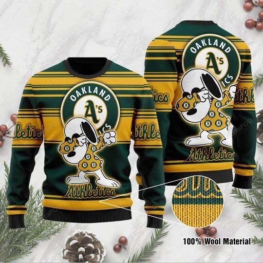 Snoopy Oakland Athletics Ugly Christmas Sweater Snoopy Oakland Athletics Ugly Christmas Sweater