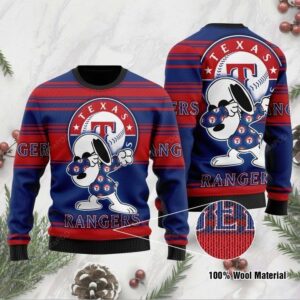 Snoopy Texas Rangers Ugly Christmas Sweater