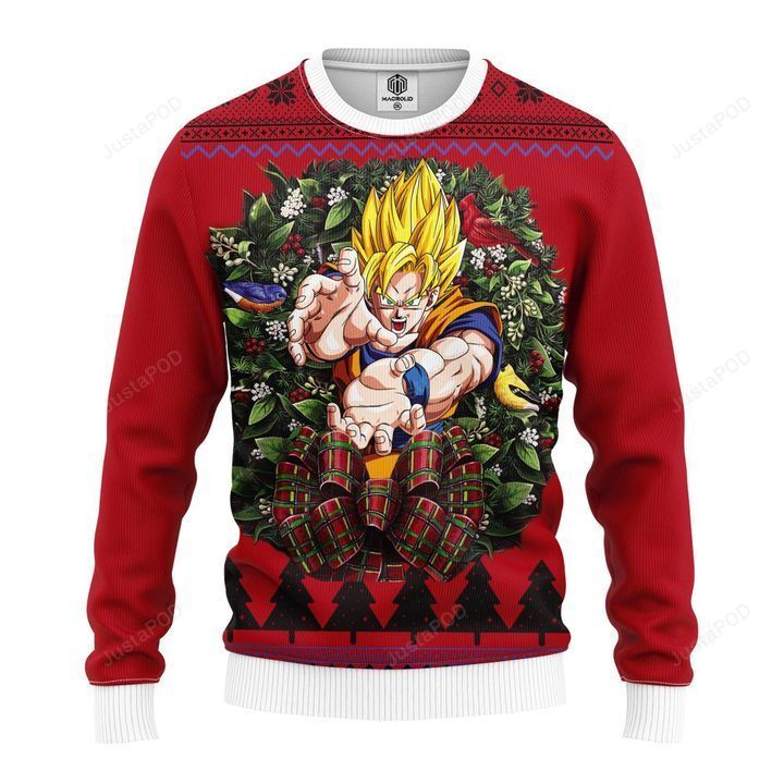 Son Goku Super Saiyan Ugly Christmas Sweater Son Goku Super Saiyan Ugly Christmas Sweater