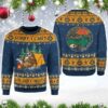 Sorry I can’t Lazy Sloth Navy Blue Ugly Christmas Sweater