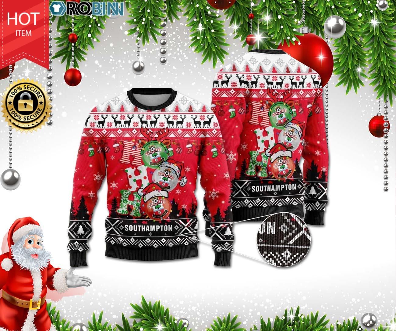 Southampton Ho Ho Ho Ugly Christmas Sweater Southampton Ho Ho Ho Ugly Christmas Sweater