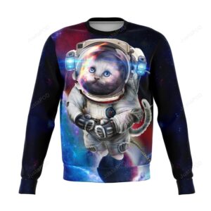 Space Cat Galaxy Universe Ugly Christmas Sweater