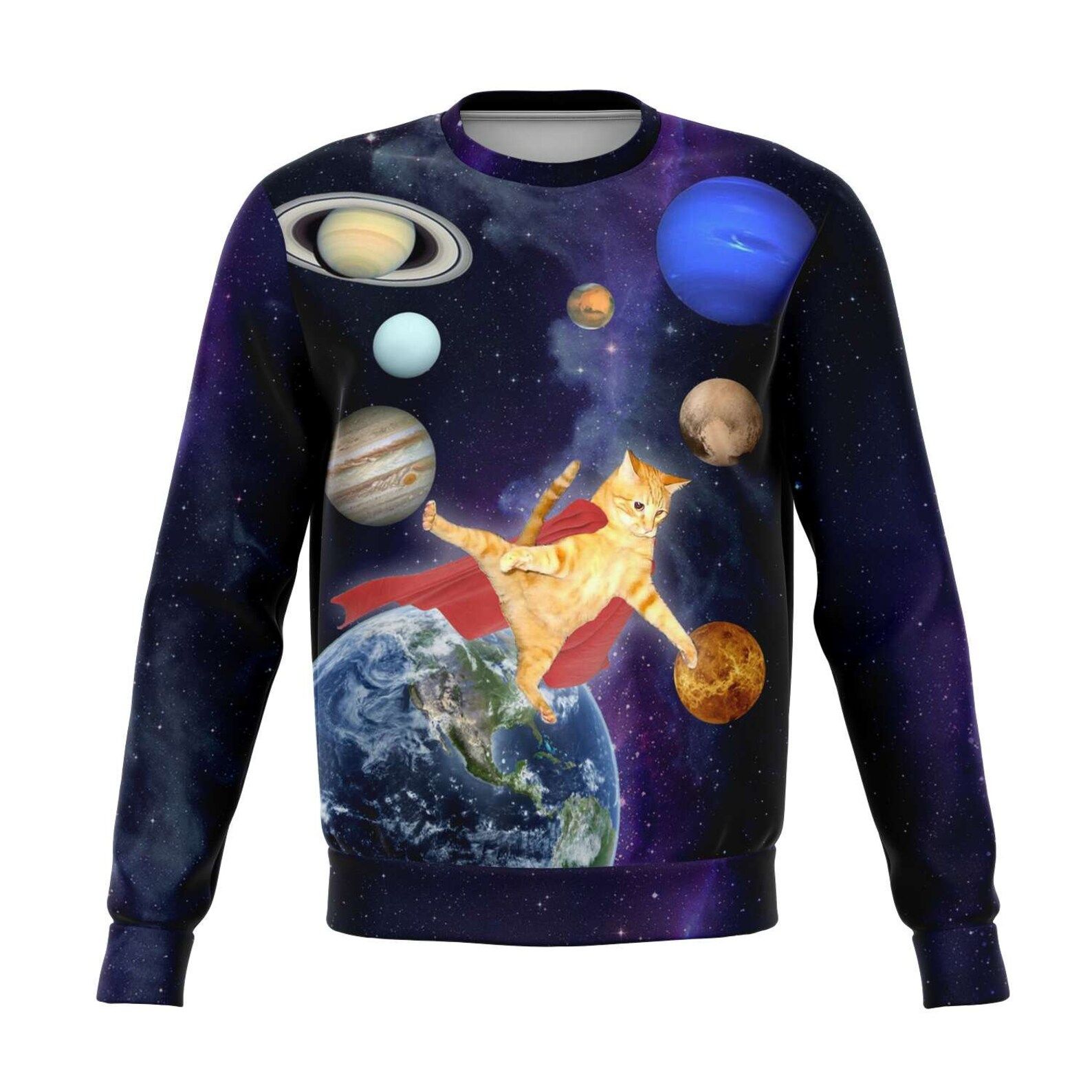 Space Hero Cat Ugly Christmas Sweater Space Hero Cat Ugly Christmas Sweater