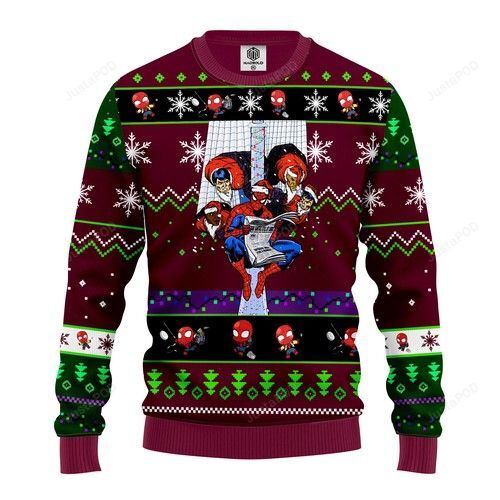 Spiderman Christmas Pattern For Spiderman Lovers Ugly Christmas Sweater Spiderman Christmas Pattern For Spiderman Lovers Ugly Christmas Sweater