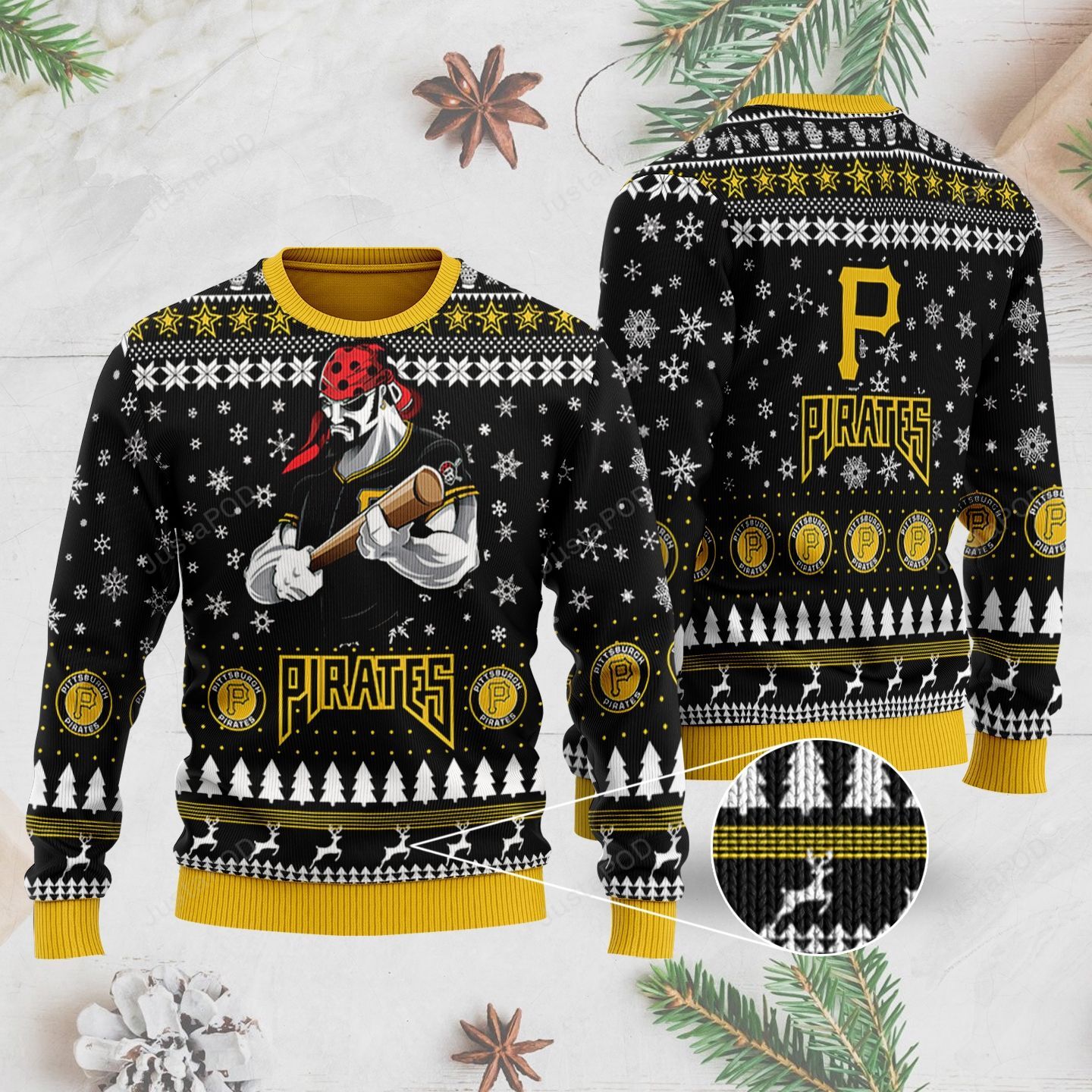 Sports Baseball Team Pittsburgh Pirates With Buccaneer The Mascot Ugly Christmas Sweater Sports Baseball Team Pittsburgh Pirates With Buccaneer The Mascot Ugly Christmas Sweater