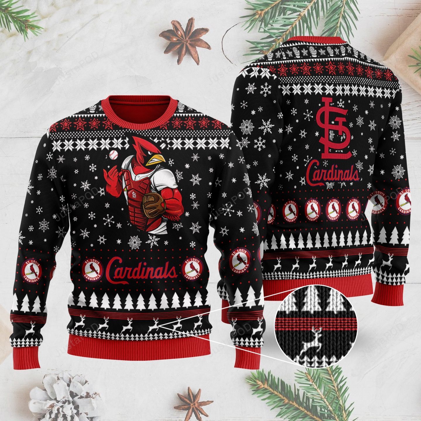 Sports Baseball Team St Louis Cardinals 3D Fredbird The Mascot Ugly Christmas Sweater Sports Baseball Team St Louis Cardinals 3D Fredbird The Mascot Ugly Christmas Sweater