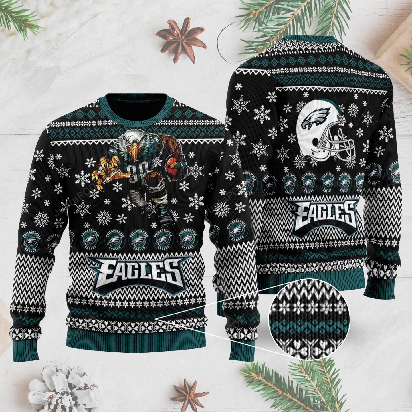 Sports Football Team Philadelphia Eagles With Swoop The Mascot For Football Fans Ugly Christmas Sweater Sports Football Team Philadelphia Eagles With Swoop The Mascot For Football Fans Ugly Christmas Sweater