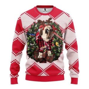 St. Louis Cardinals Pug Dog For Unisex Ugly Christmas Sweater