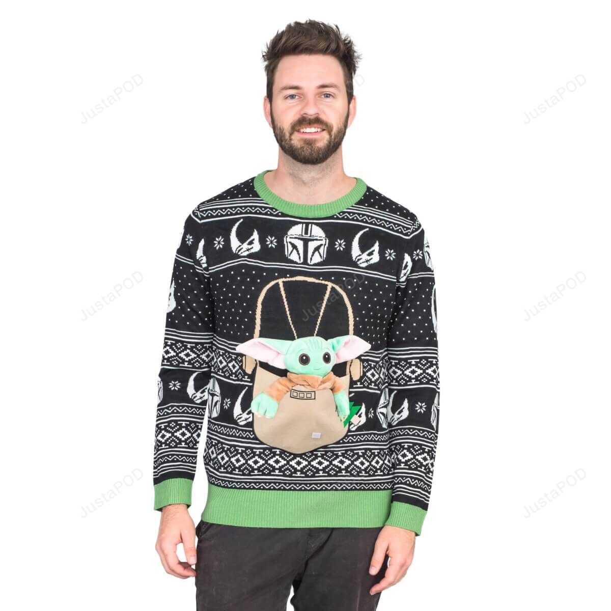 Star Wars Baby Yoda The Child Forces Trees Ugly Sweater Star Wars Baby Yoda The Child Forces Trees Ugly Sweater