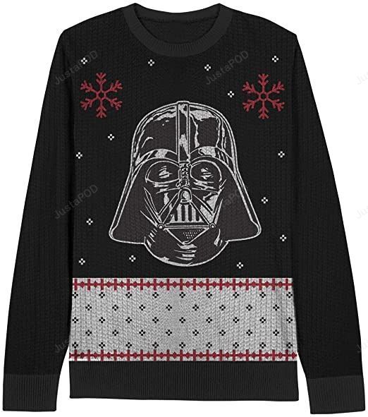 Star Wars Darth Vader Face Youth Black Ugly Christmas Sweater Star Wars Darth Vader Face Youth Black Ugly Christmas Sweater