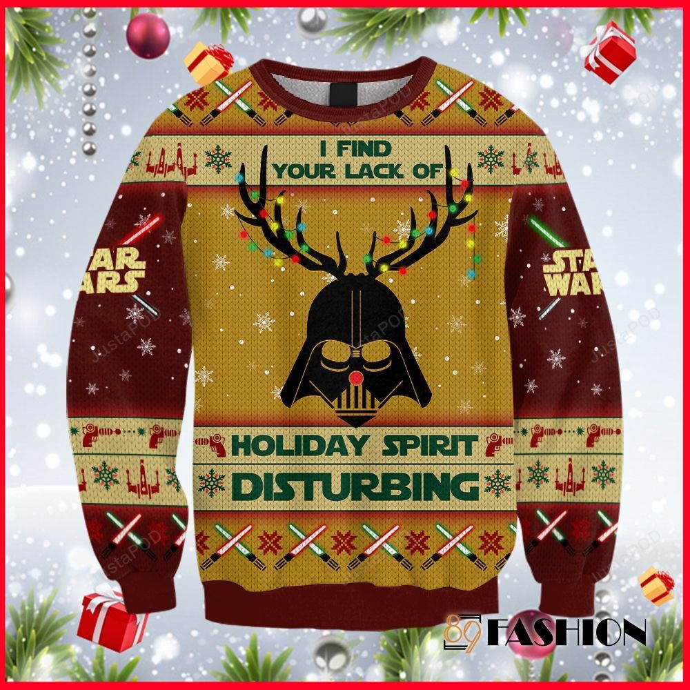 Star Wars I Find Your Lack Of Holiday Spirit Disturbing Ugly Christmas Sweater Star Wars I Find Your Lack Of Holiday Spirit Disturbing Ugly Christmas Sweater