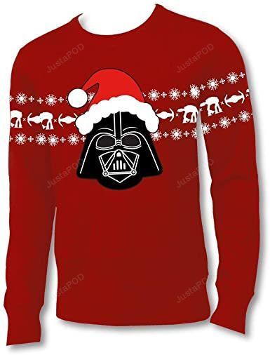 Star Wars Santa Hat Vader Adult Red Ugly Sweater Star Wars Santa Hat Vader Adult Red Ugly Sweater