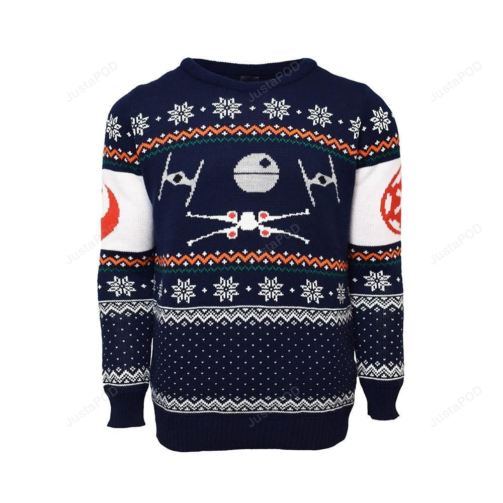 Star Wars X-Wing And TIE Fighter Ugly Christmas Sweater Star Wars X-Wing And TIE Fighter Ugly Christmas Sweater