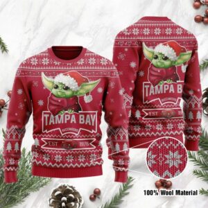Tampa Bay Buccaneers Cute Baby Yoda Grogu Ugly Christmas Sweater