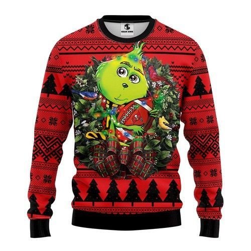 Tampa Bay Buccaneers Grinch Hug Ugly Christmas Sweater Tampa Bay Buccaneers Grinch Hug Ugly Christmas Sweater