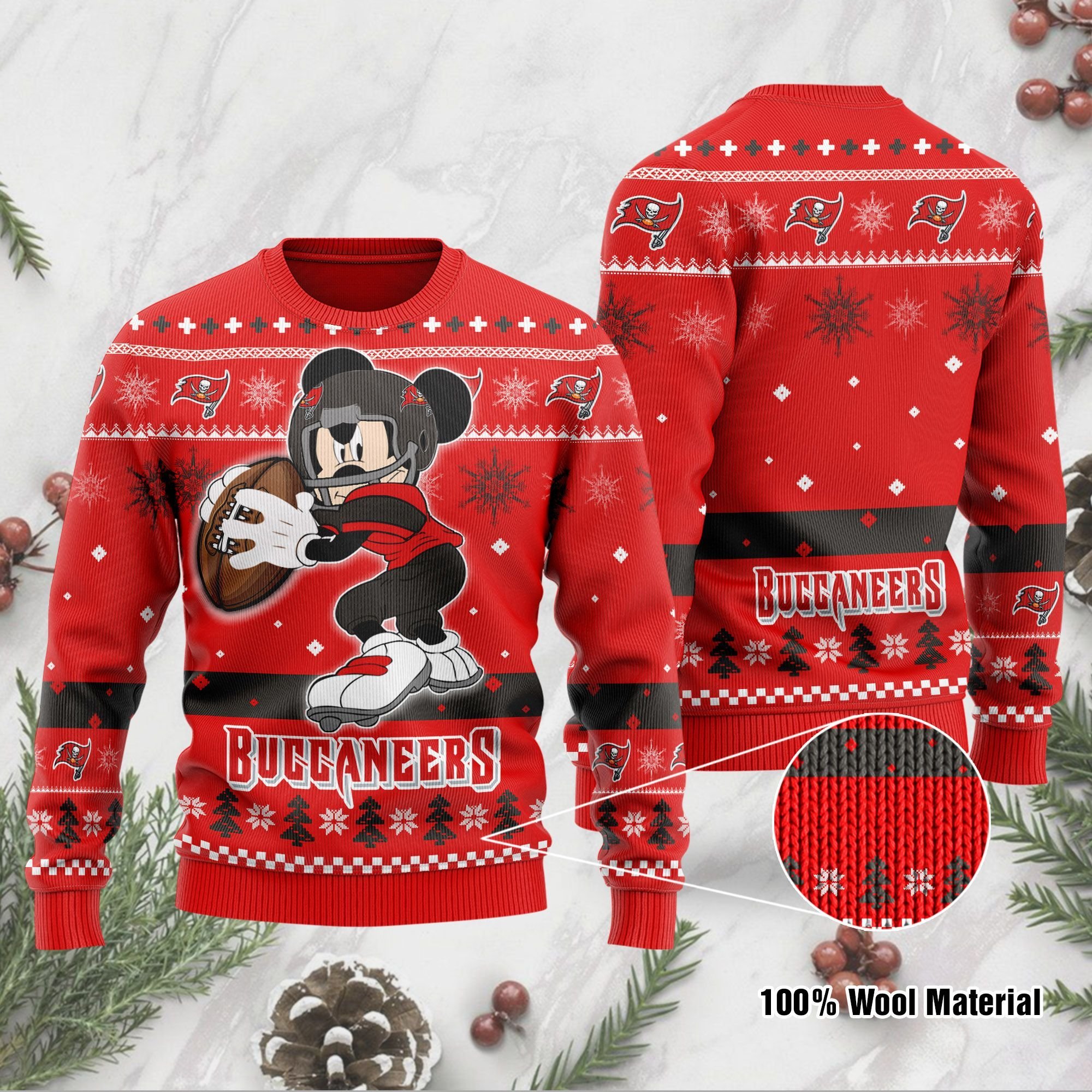 Tampa Bay Buccaneers Mickey Mouse Funny Ugly Christmas Sweater Tampa Bay Buccaneers Mickey Mouse Funny Ugly Christmas Sweater
