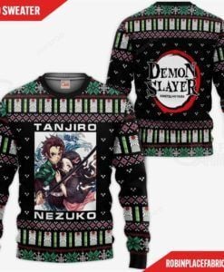 Tanjiro And Nezuko Demon Slayer Ugly Christmas Sweater Tanjiro And Nezuko Demon Slayer Ugly Christmas Sweater