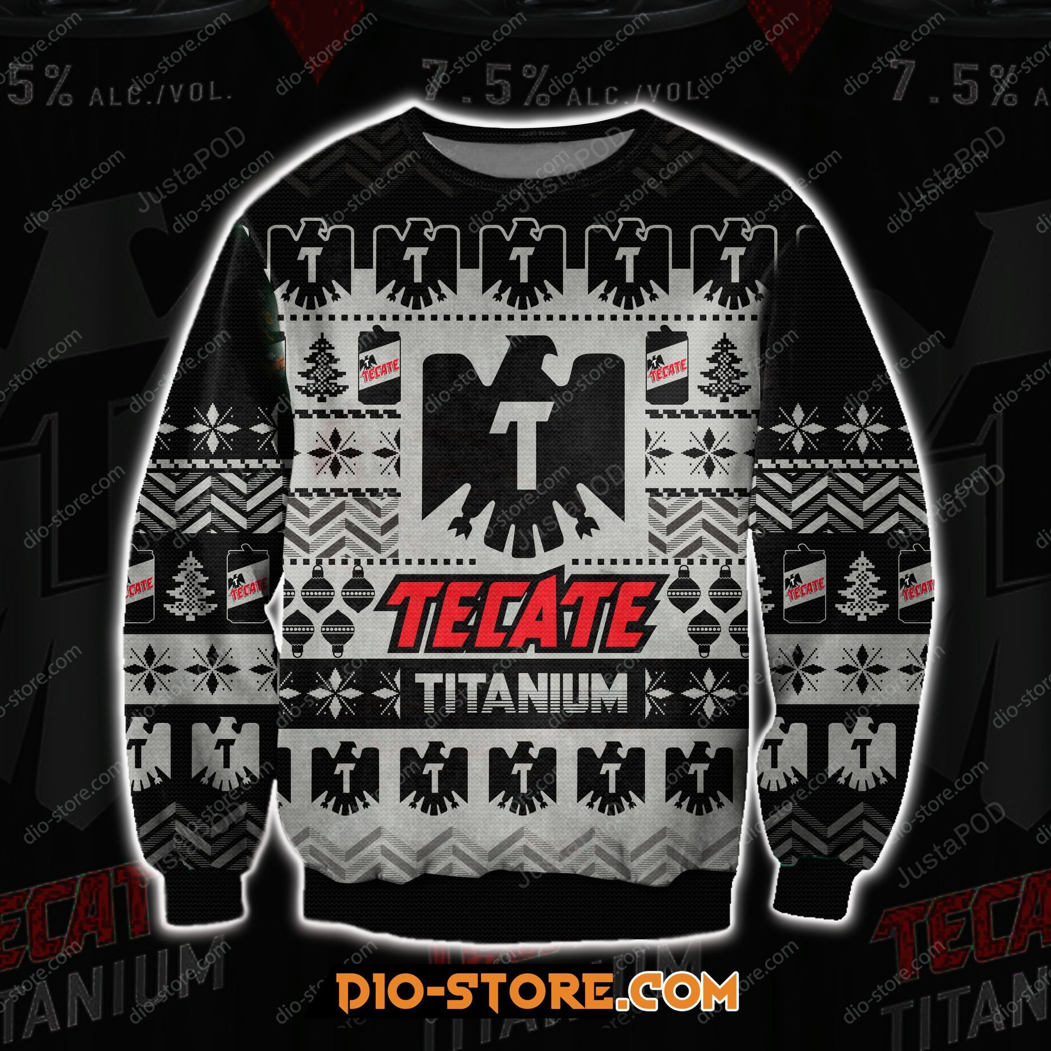 Tecate Titanium Beer Ugly Christmas Sweater Tecate Titanium Beer Ugly Christmas Sweater