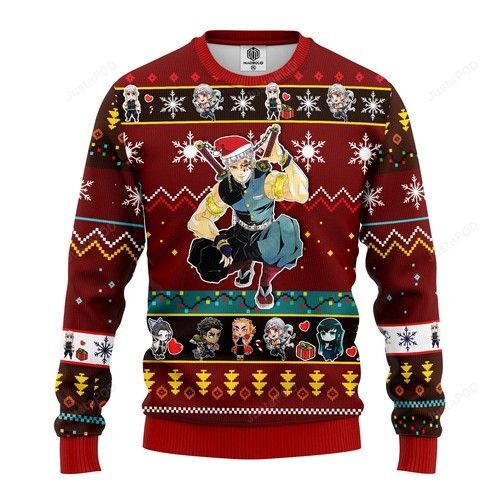 Tengen Uzui Demon Slayer For Anime Lovers Ugly Christmas Sweater Tengen Uzui Demon Slayer For Anime Lovers Ugly Christmas Sweater