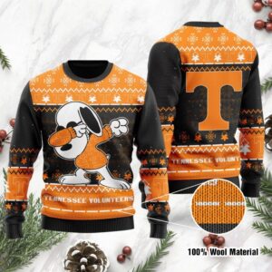 Tennessee Volunteers Snoopy Dabbing Holiday Party Ugly Christmas Sweater