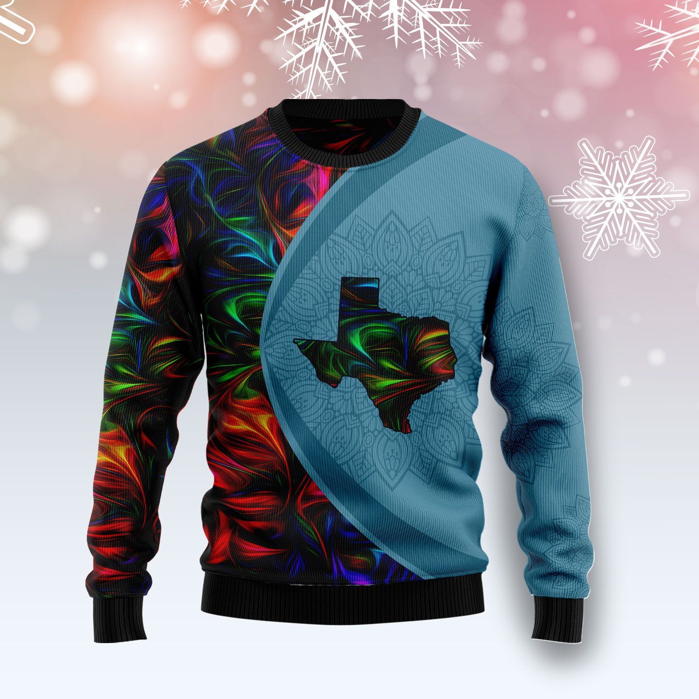 Texas Fractal Pattern Ugly Christmas Sweater Texas Fractal Pattern Ugly Christmas Sweater