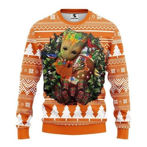 Texas Longhorns Groot Hug Ugly Christmas Sweater Texas Longhorns Groot Hug Ugly Christmas Sweater