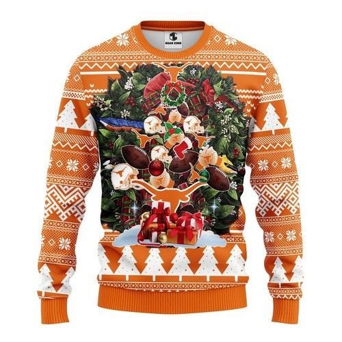 Texas Longhorns Tree Christmas Ugly Christmas Sweater Texas Longhorns Tree Christmas Ugly Christmas Sweater